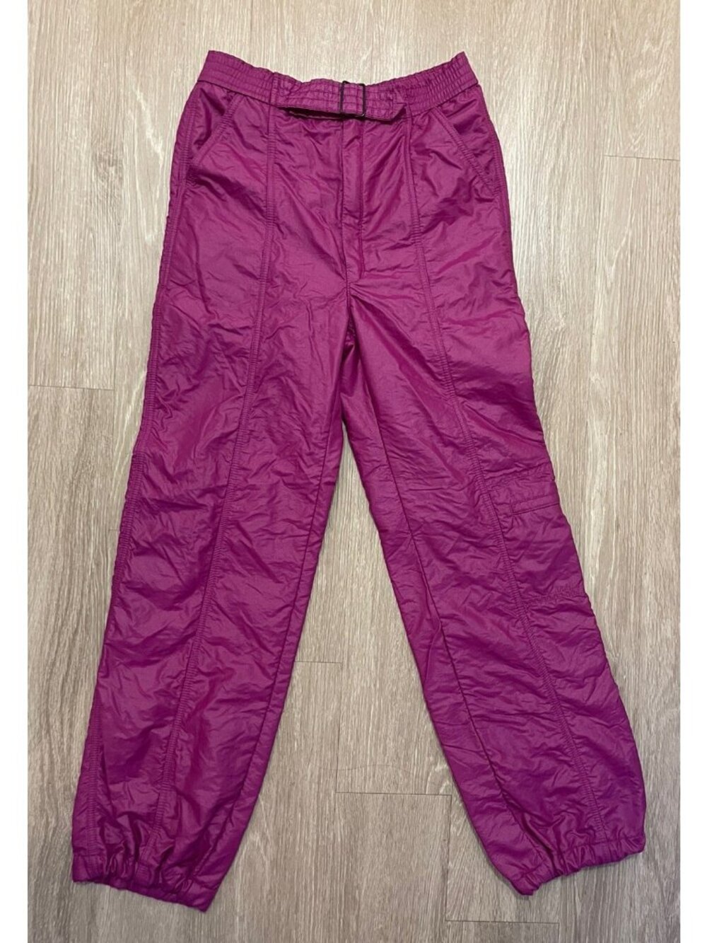 Robbe Vintage Women's Purple Ski Pants Pockets Waist Belt Cargo PocketSize Small